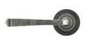 Pewter Avon Round Lever on Rose Set (Beehive) - Unsprung in-situ