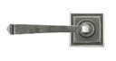 Pewter Avon Round Lever on Rose Set (Square) - Unsprung in-situ