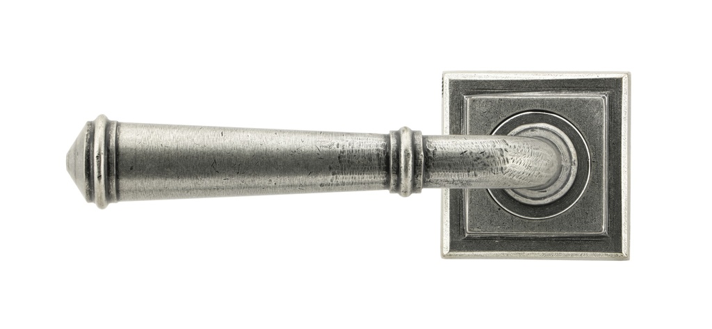 Pewter Regency Lever on Rose Set (Square) - Unsprung in-situ