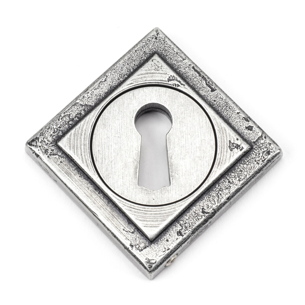 Pewter Round Escutcheon (Square) in-situ