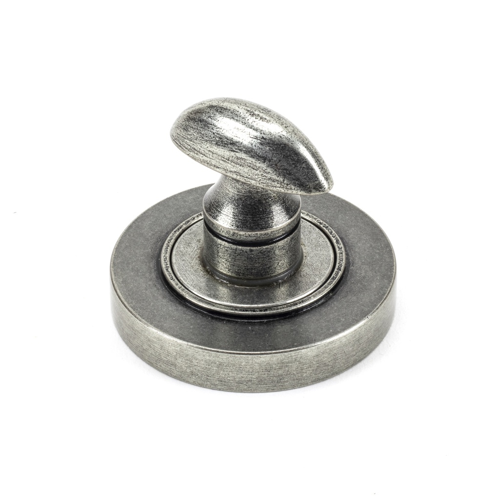 Pewter Round Thumbturn Set (Plain) in-situ