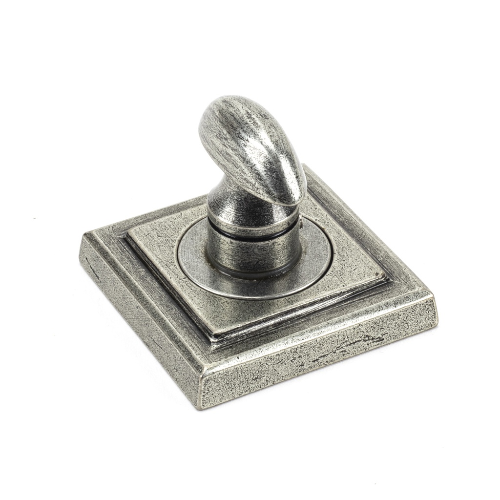 Pewter Round Thumbturn Set (Square) in-situ