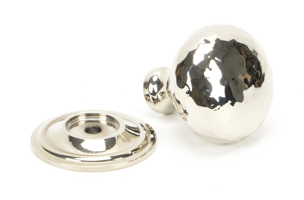 Polished Nickel Hammered Mushroom Cabinet Knob 32mm in-situ