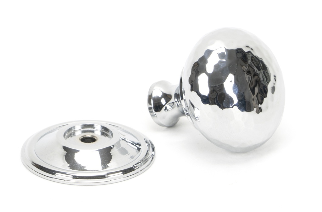 Polished Chrome Hammered Mushroom Cabinet Knob 38mm in-situ