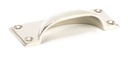 Polished Nickel Hammered Art Deco Drawer Pull in-situ