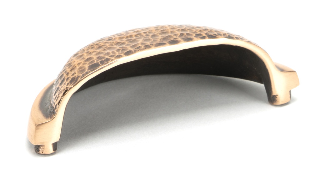 Polished Bronze Hammered Regency Concealed Drawer Pull in-situ