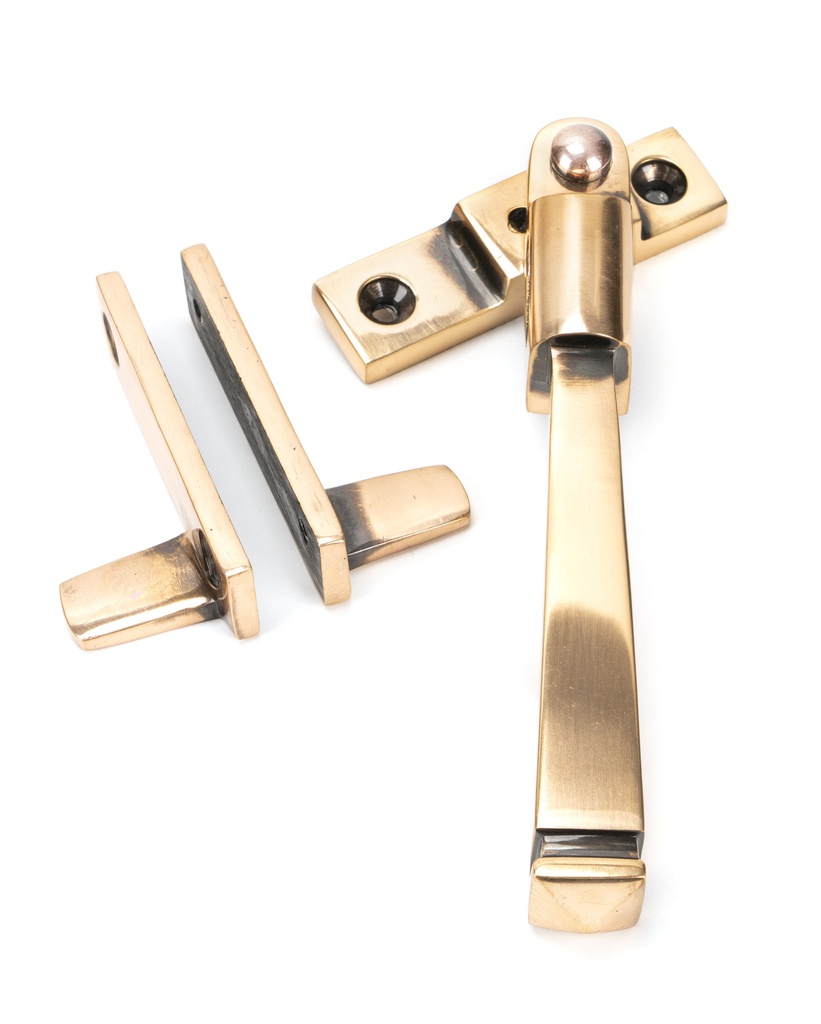 Polished Bronze Night-Vent Locking Avon Fastener in-situ