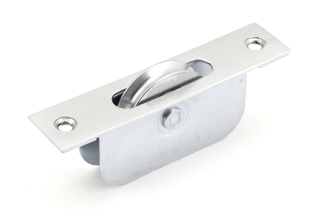 Satin Chrome Square Ended Sash Pulley 75kg in-situ