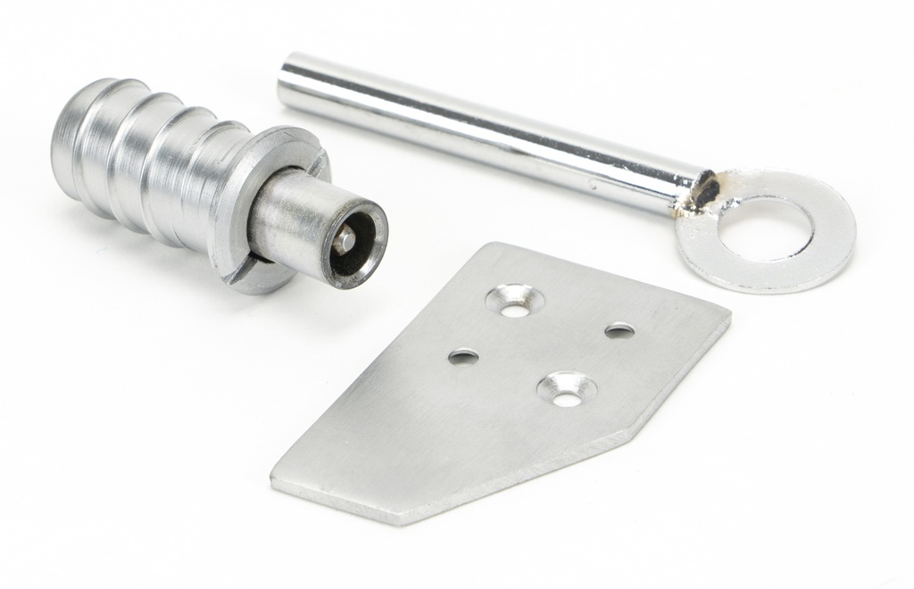 Satin Chrome Key-Flush Sash Stop in-situ