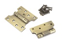 Aged Brass 4&quot; x 2&quot; x 4&quot;  Parliament Hinge (pair) ss in-situ