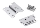 Polished Chrome 4&quot; x 2&quot; x 4&quot;  Parliament Hinge (pair) ss in-situ