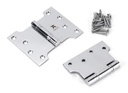 Polished Chrome 4" x 3" x 5"  Parliament Hinge (pair) ss in-situ