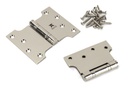 Polished Nickel 4" x 3" x 5"  Parliament Hinge (pair) ss in-situ