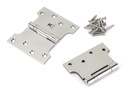 Polished SS 4" x 3" x 5"  Parliament Hinge (pair) in-situ