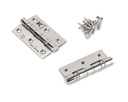 Polished SS 3" Ball Bearing Butt Hinge (pair) in-situ