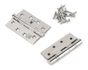 Polished SS 4" Ball Bearing Butt Hinge (pair) in-situ