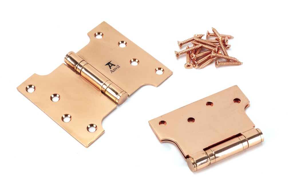 Polished Bronze 4" x 3" x 5"  Parliament Hinge (pair) ss in-situ