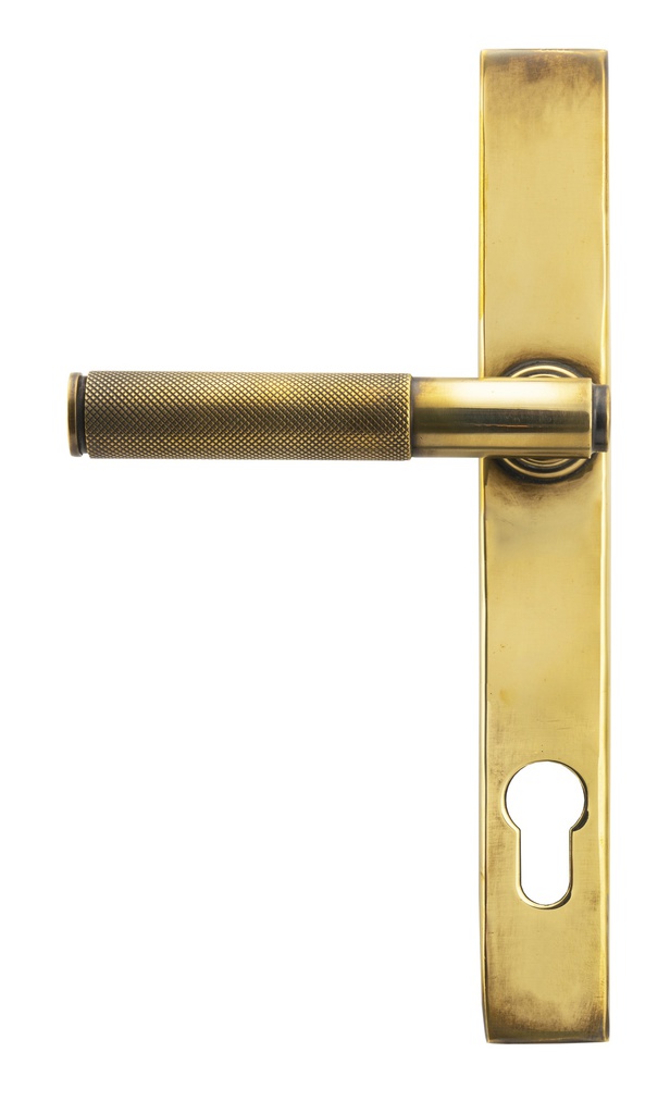 Aged Brass Brompton Slimline Lever Espag. Lock Set in-situ