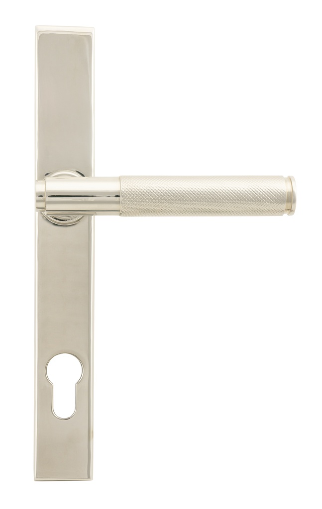 Polished Nickel Brompton Slimline Lever Espag. Lock Set in-situ