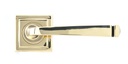 Aged Brass Avon Round Lever on Rose Set (Square) in-situ