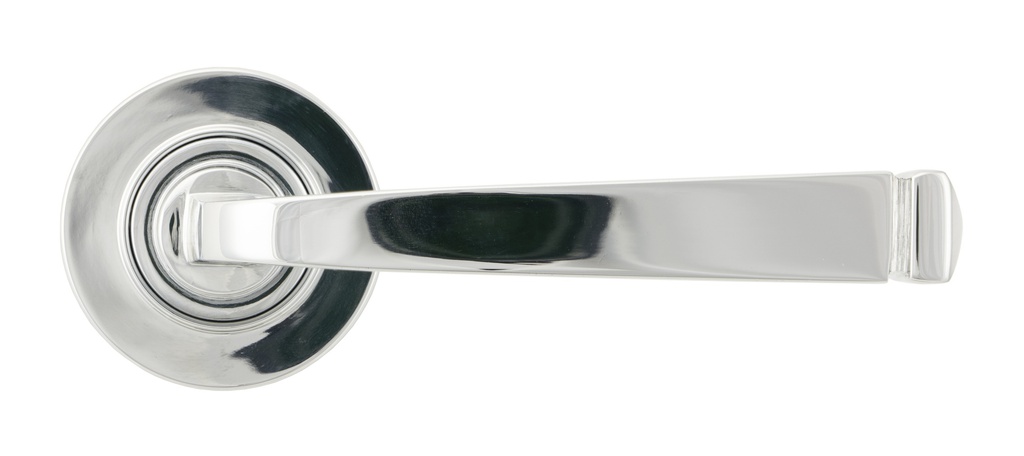 Polished Chrome Avon Round Lever on Rose Set (Plain) in-situ