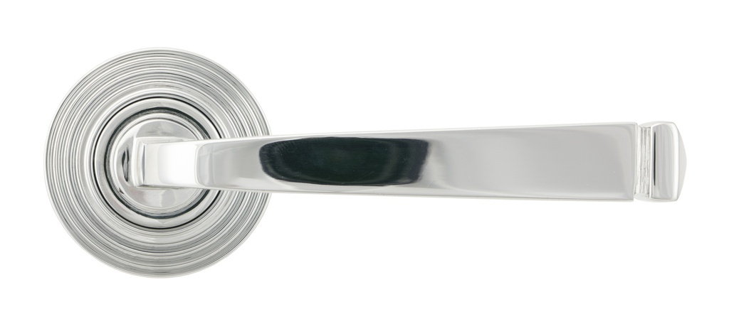 Polished Chrome Avon Round Lever on Rose Set (Beehive) in-situ