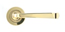 Aged Brass Avon Round Lever on Rose Set (Plain) - Unsprungnsprung in-situ