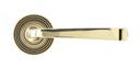 Aged Brass Avon Round Lever on Rose Set (Beehive) - Unsprungnsprung in-situ