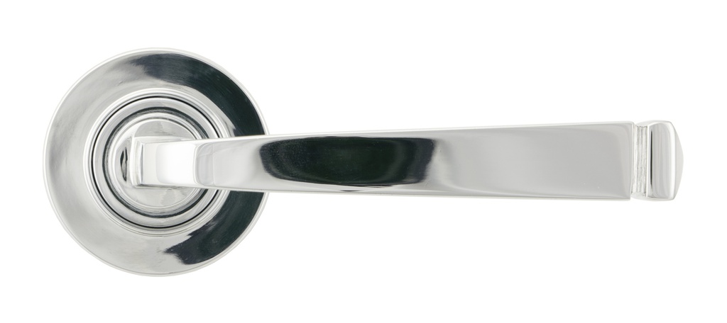 Polished Chrome Avon Round Lever on Rose Set (Plain) - Unsprungnsprung in-situ