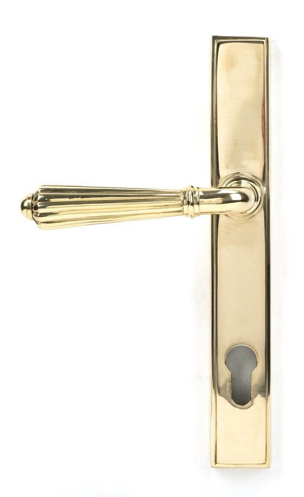 Polished Brass Hinton Slimline Lever Espag. Lock Set in-situ