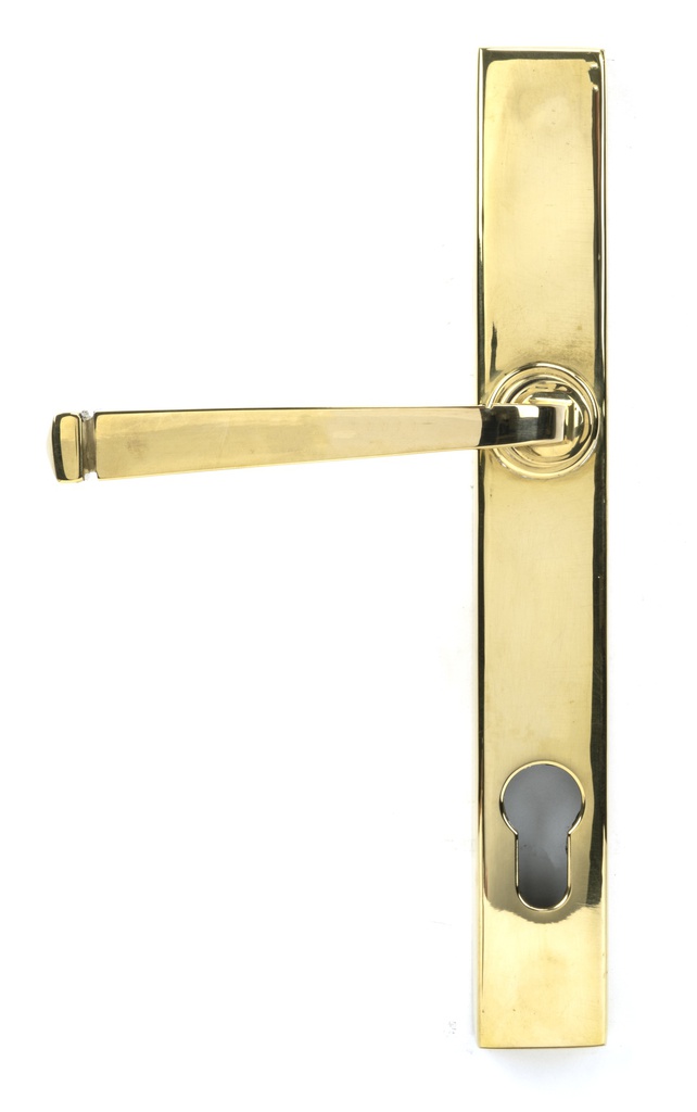 Polished Brass Avon Slimline Lever Espag. Lock Set in-situ