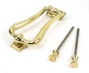 Polished Brass Slimline Art Deco Door Knocker in-situ