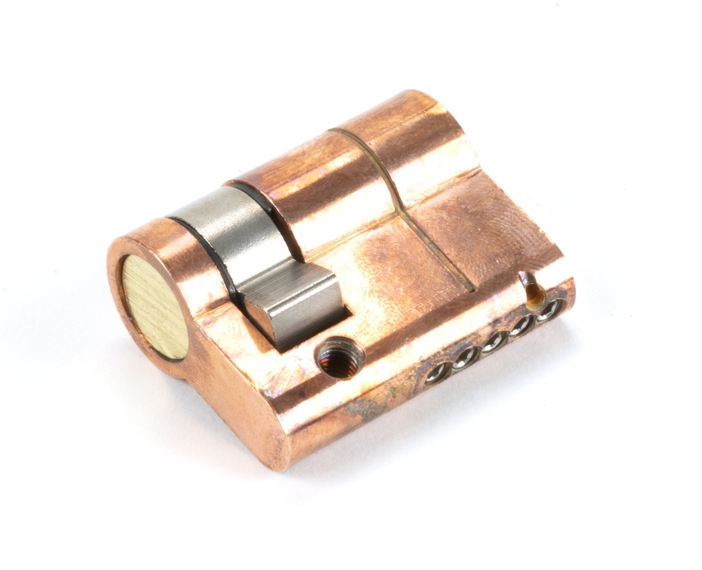 Polished Bronze 30/10 5pin Single Cylinder in-situ