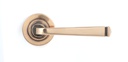 Polished Bronze Avon Round Lever on Rose Set (Plain) in-situ