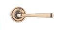 Polished Bronze Avon Round Lever on Rose Set (Art Deco) - Unsprung in-situ