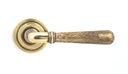 Aged Brass Hammered Newbury Lever on Rose Set (Art Deco) in-situ