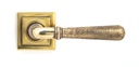 Aged Brass Hammered Newbury Lever on Rose Set (Square) in-situ