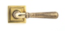 Aged Brass Hammered Newbury Lever on Rose Set (Square) - Unsprung in-situ
