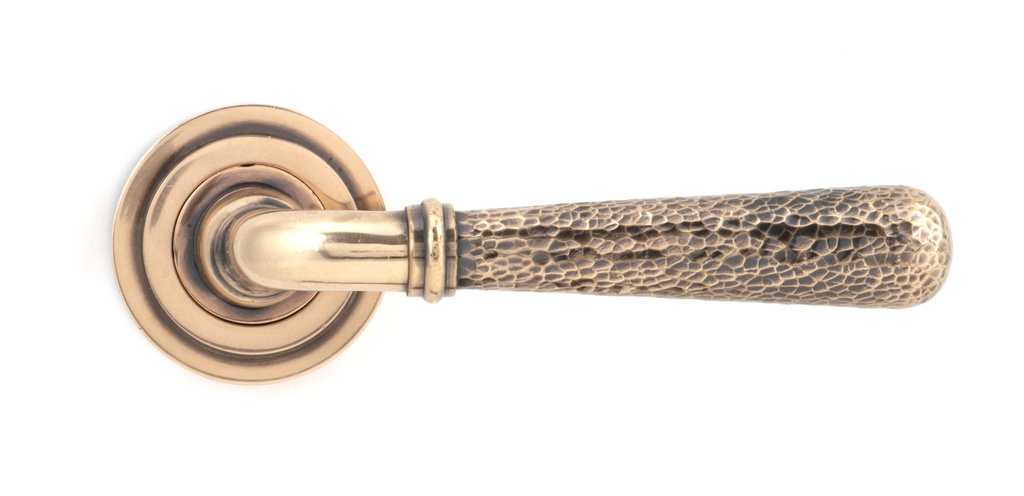 Pol. Bronze Hammered Newbury Lever on Rose Set (Art Deco) - Unsprung in-situ