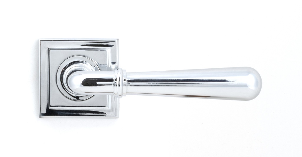 Polished Chrome Newbury Lever on Rose Set (Square) - Unsprung in-situ