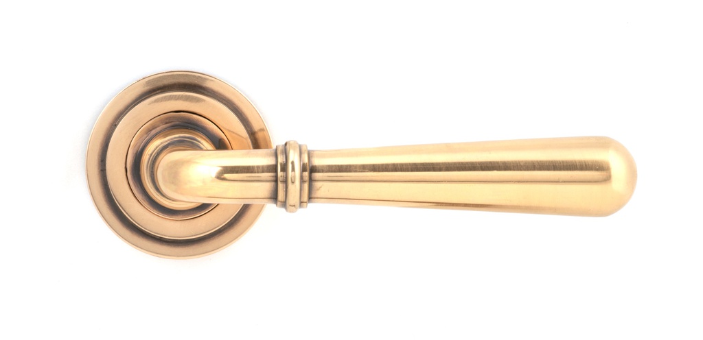 Polished Bronze Newbury Lever on Rose Set (Art Deco) in-situ