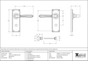 Aged Bronze Hinton Lever Bathroom Set - 45330 - Technical Drawing