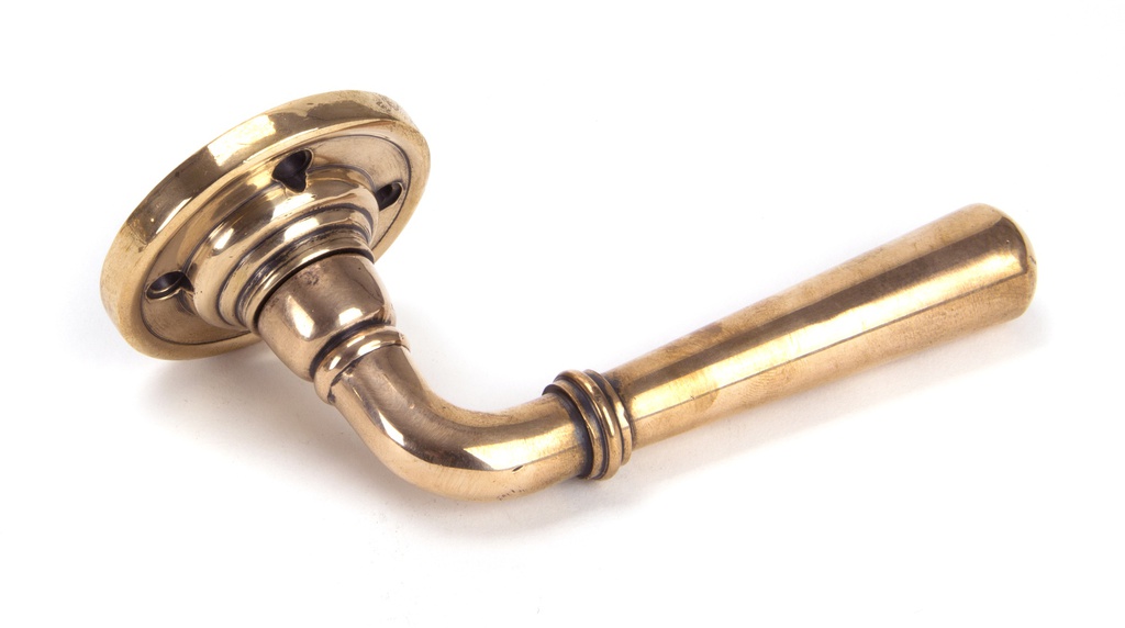 Polished Bronze Newbury Lever on Rose Set - Unsprung in-situ