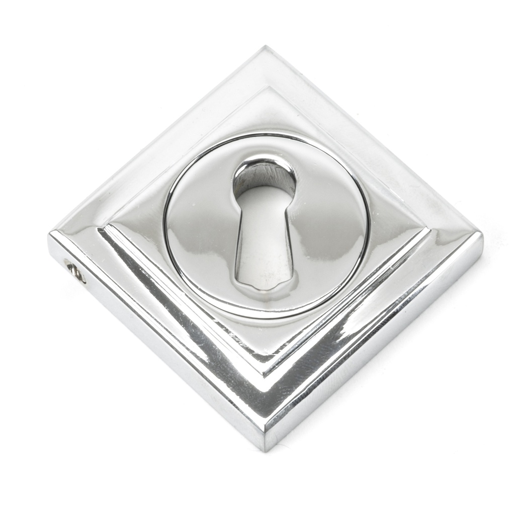 Polished Chrome Round Escutcheon (Square) in-situ