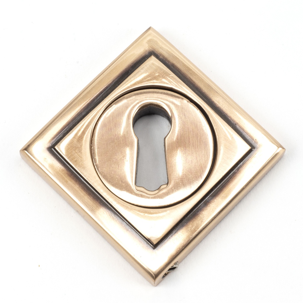 Polished Bronze Round Escutcheon (Square) in-situ