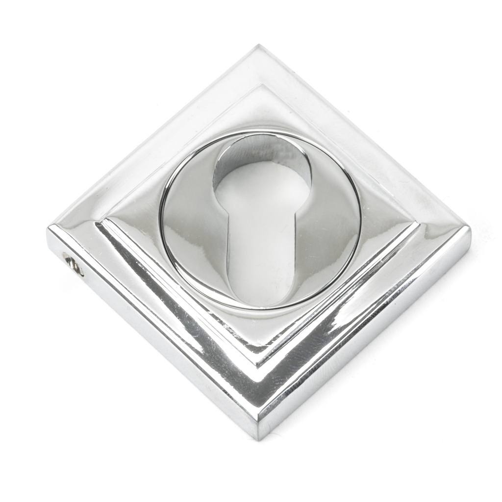 Polished Chrome Round Euro Escutcheon (Square) in-situ