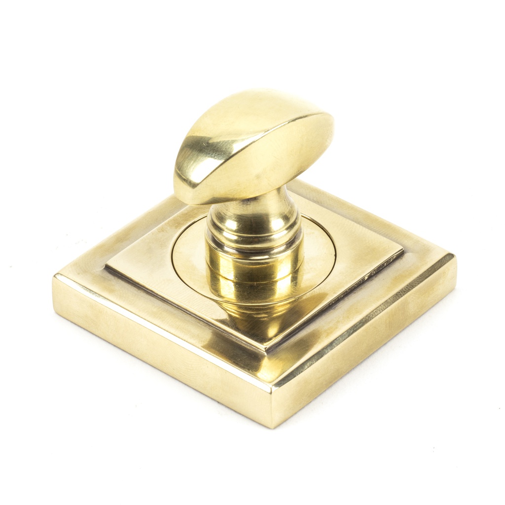 Aged Brass Round Thumbturn Set (Square) in-situ