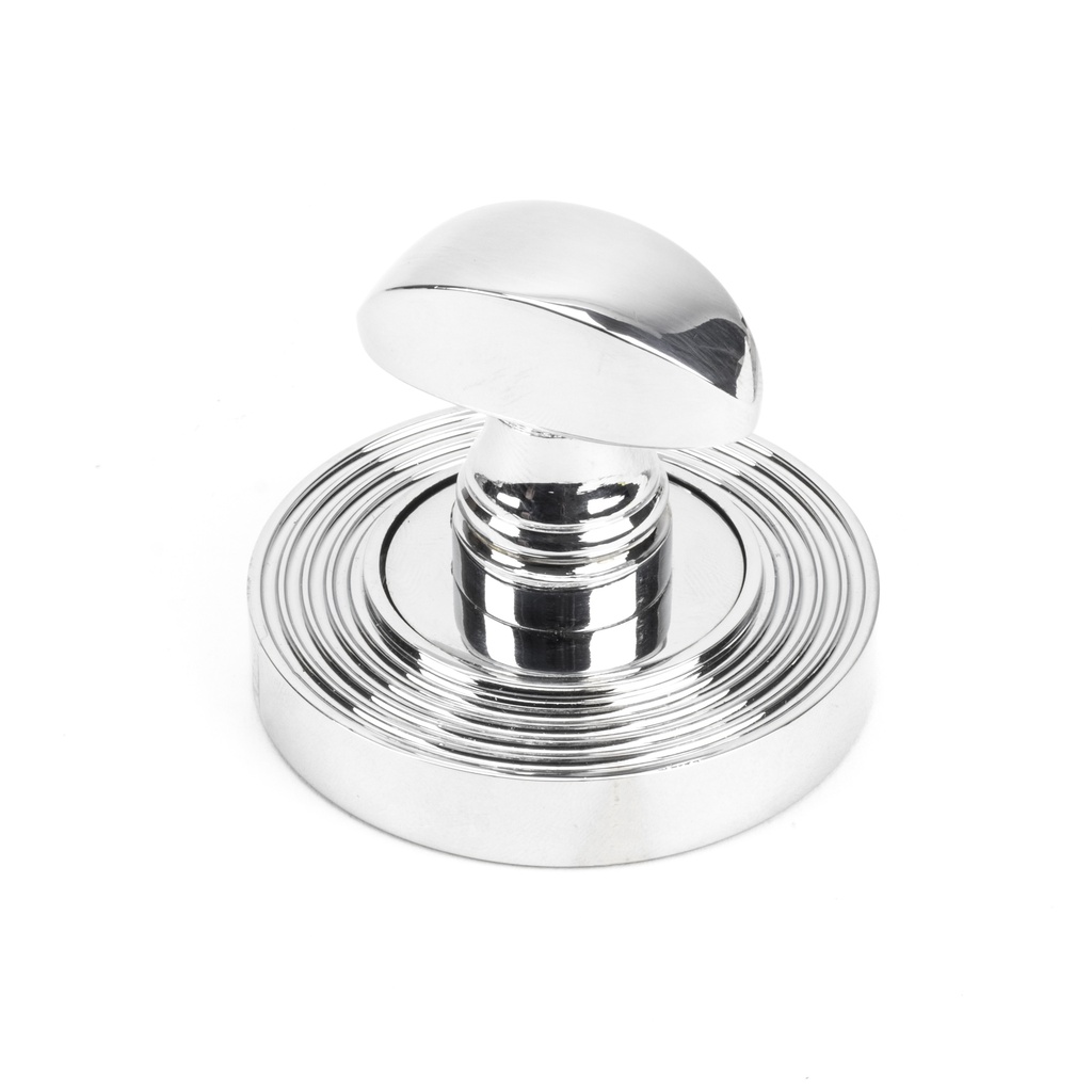 Polished Chrome Round Thumbturn Set (Beehive) in-situ