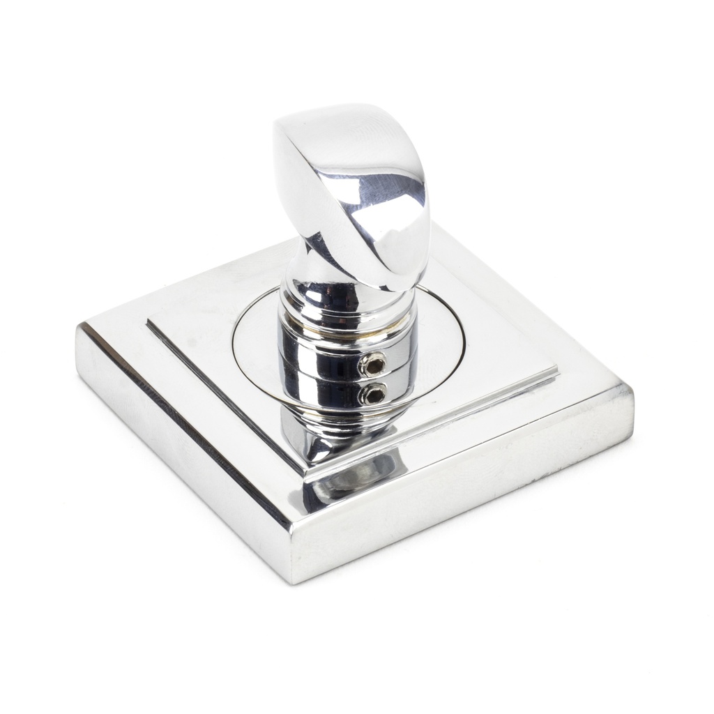 Polished Chrome Round Thumbturn Set (Square) in-situ