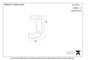 Aged Bronze Letter J - 92030J - Technical Drawing